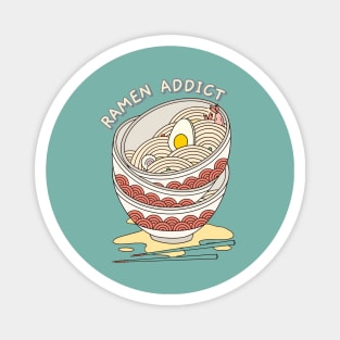 Ramen addict  I love Ramen Love Cute Kawaii ramen Instant ramen cute kawaii bowl of ramen Magnet